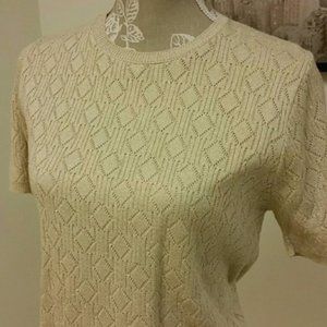 Gold Brocade Knit Diamond Sweater